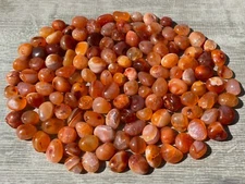 Grade A++ Carnelian Tumbled Stones, 0.5-0.75" Small Tumbled Carnelian, Bulk Lots