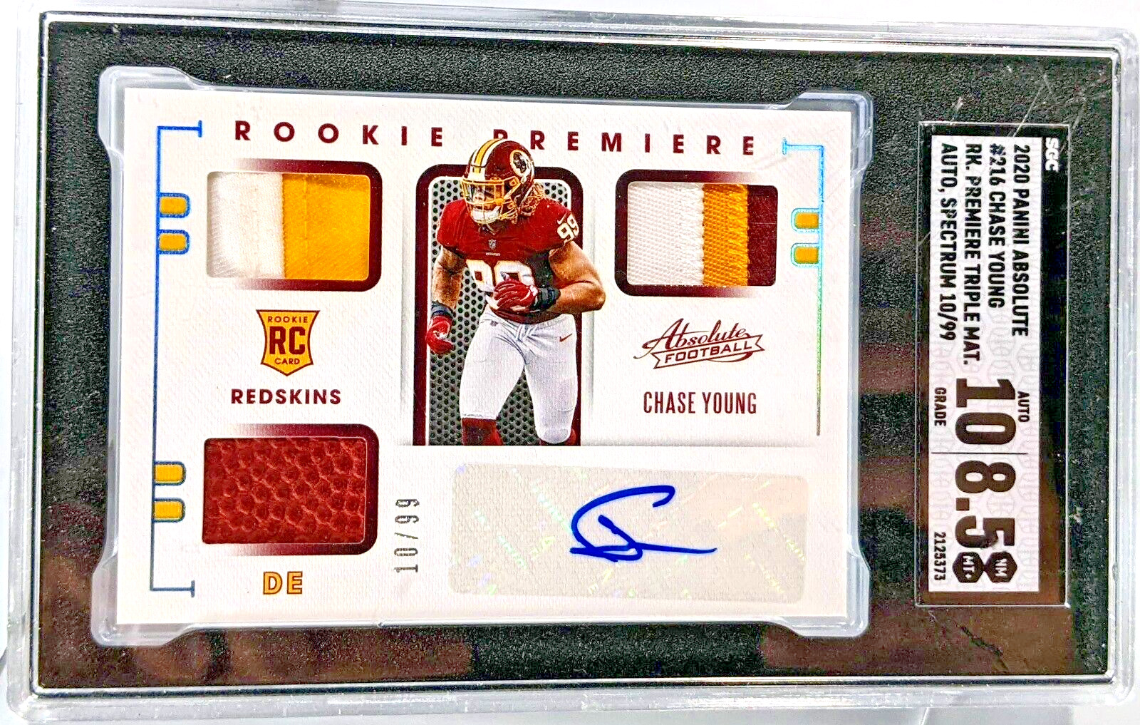 Chase Young Panini Absolute #216 Materials Autograph-Spectrum