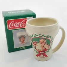 Coca Cola Santa Mug Cup Willitts Galleries Vintage 1989 NEW NOS Haddon Sundblom