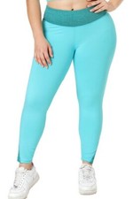 Yoga Pants Ladies Size "L" "XL" Sapphire Heathered Splice