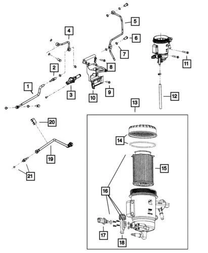 Sensor de agua combustible delantero genuino Mopar 2007-2024 Dodge Ram 3500 68065610AA Foto 4 de 4