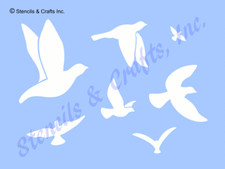 FLOCK OF BIRDS STENCIL FLYING BIRDS TEMPLATE CRAFT PAINT SCRAPBOOK DIY ART NEW