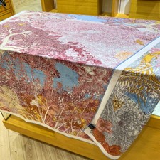 / 70 Cashmere 30 Silk Wrap Scarf Nature Print Double Face Shawl 53" Pink