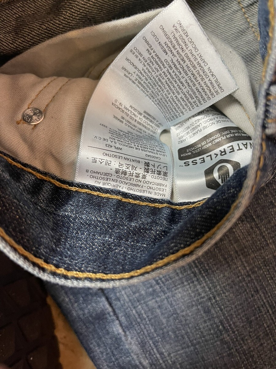 LEVI's MENS 505 DISTRESSED MADE IN LESOTHO BLUE JEAN W38L34 LEVI's MENS 505 DISTRESSED MADE IN LESOTHO BLUE JEAN W38L34