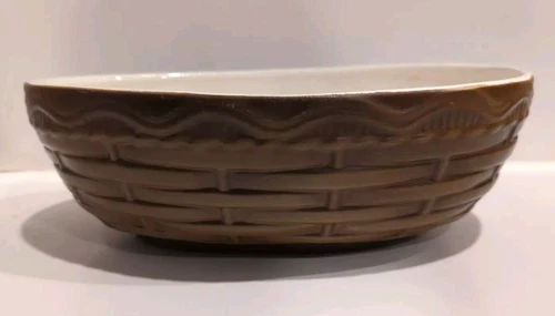 Vtg MCM Haeger Planter 171 Basket Weave Brown