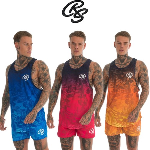 Mens Crosshatch Vest Sleeveless T-Shirt 