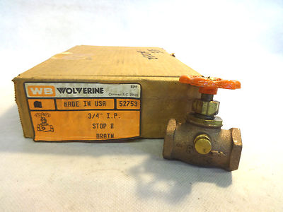 NEW WOLVERINE 3/4'' SHUT-OFF STOP & DRAIN VALVE