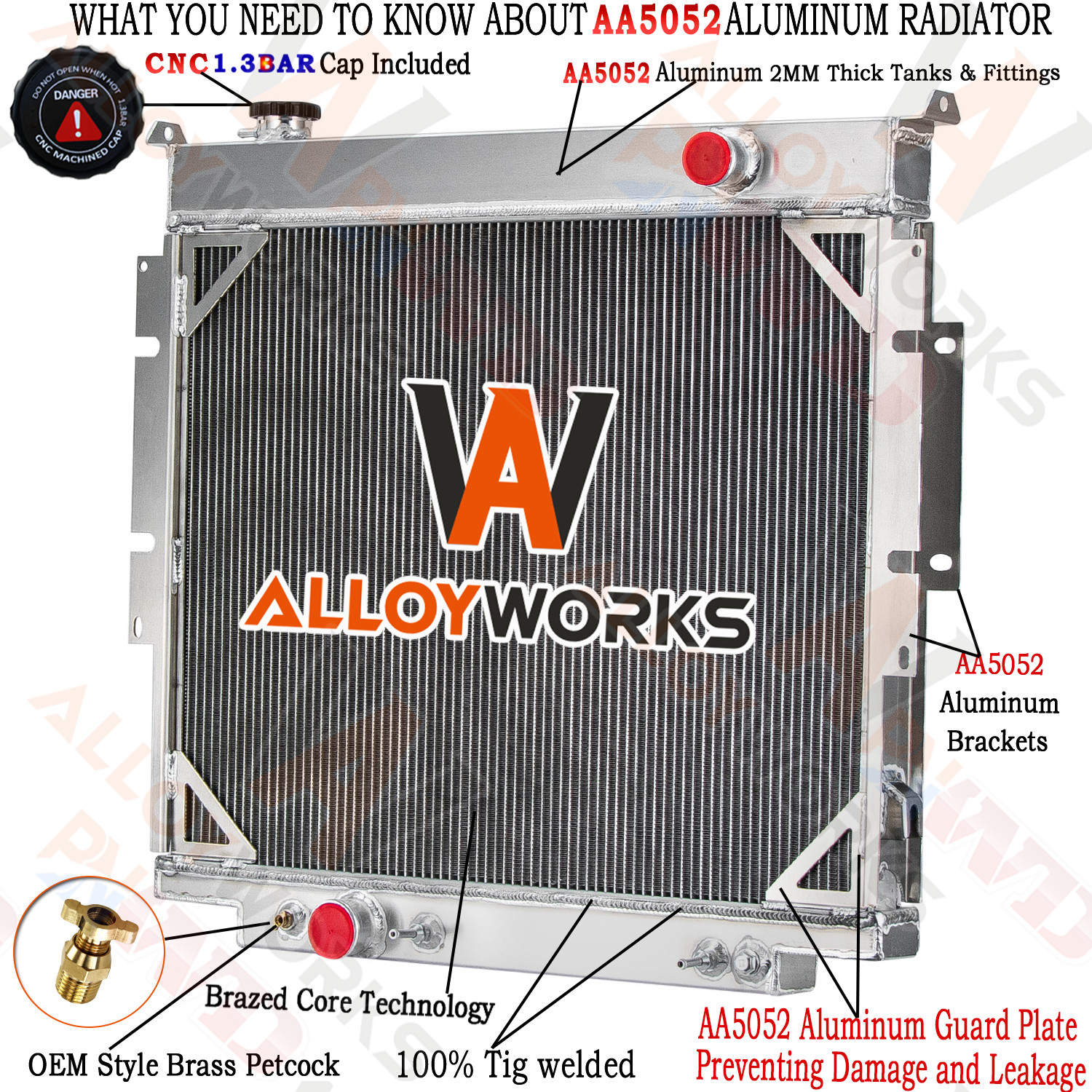 4 Rows Radiator For 1983-1996 Ford F150 F250 F350 Super Duty 6.9L 7.3L Diesel