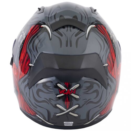 Vcan H128 Titan Grey Gloss Motorcylcle/Motorbike Full Face Helmet- ECE 22.06 - Picture 4 of 6