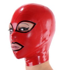Latex Hood Back Zipper for Beautiful Girl Handmade Rubber Mask Club Wear Costume