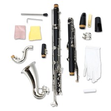 Bass Clarinet Model PADS and Case Low C Nice Tone Silver Plated