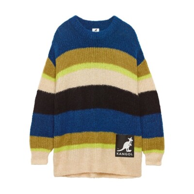 KANGOL x H&M MABEL Pullover 'Oversized Sweater Blue Striped - Main Image