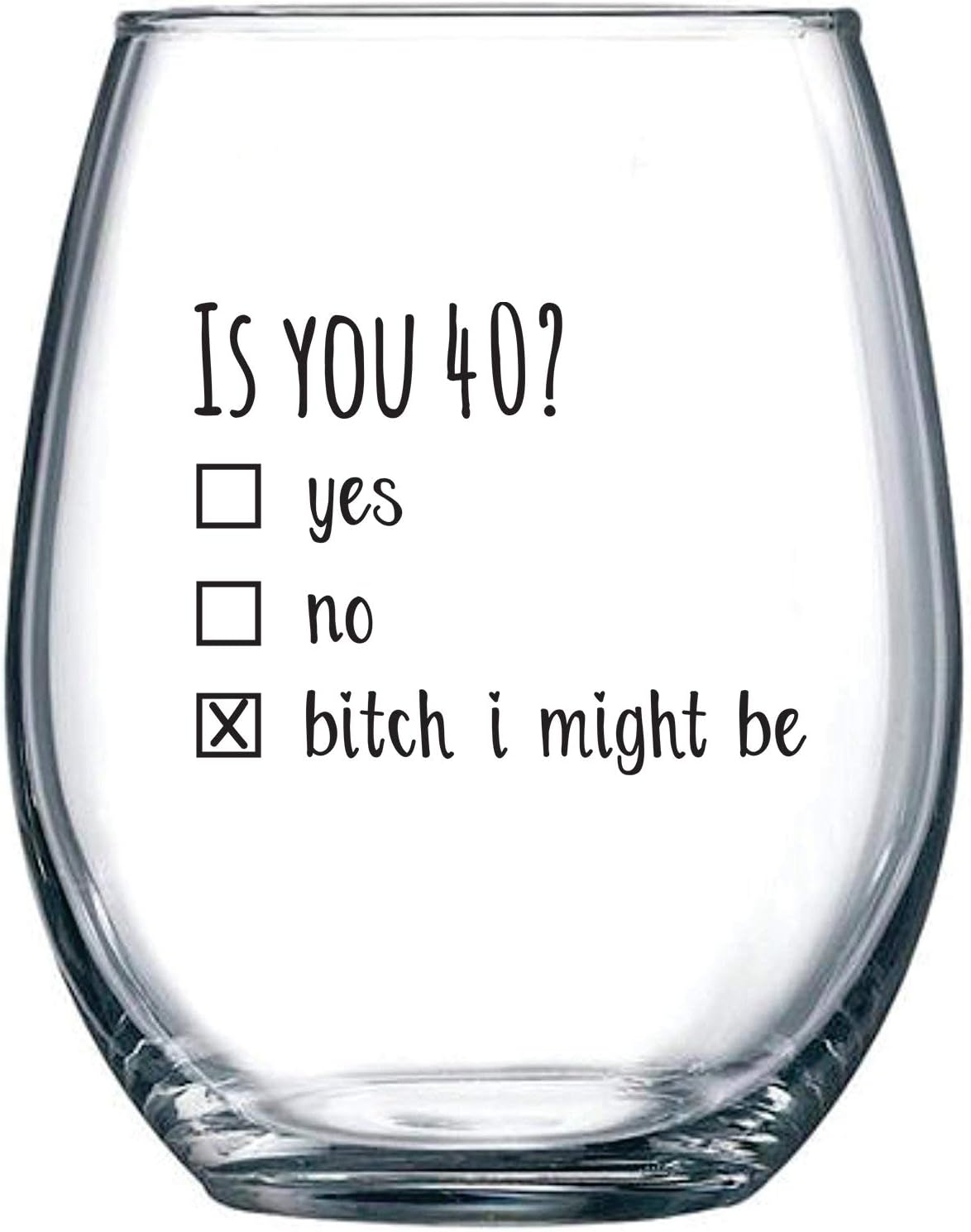 Funny 40th Birthday Gift Wine Glass for Women and Men - You're 40 Now