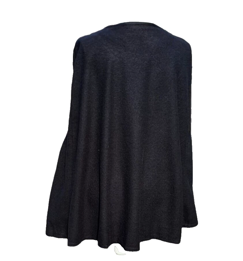 Black Shawl Women's UK Size 12-14 Large - Fleece Material - Poncho Coat Cloak - Image 4 of 4