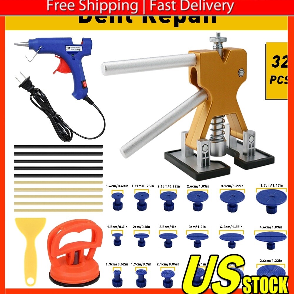 Car Body Dent Puller Hammer Tool Paintless Hail Damage Remover Repair Kit 1/2Set
