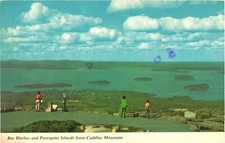 Maine Bar Harbor and Porcupine Islands from Cadillac Mountain Postcard