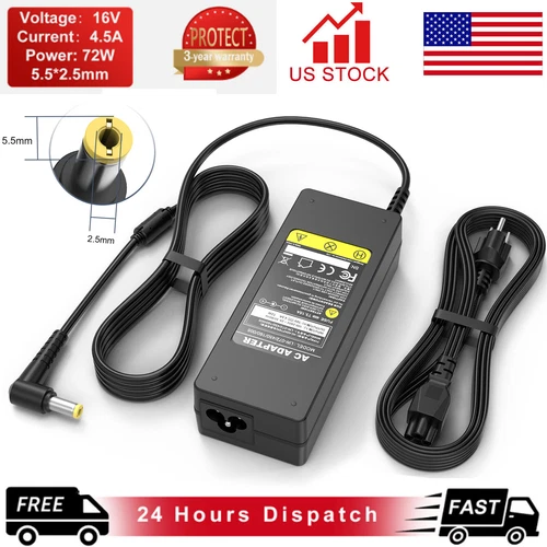 16V 4.5A 5.5 X 2.5mm AC Adapter Laptop Charger Power Supply for IBM ThinkPad