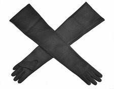 42cm Genuine Leather Opera Length Party Plain Evening Elbow Gloves.