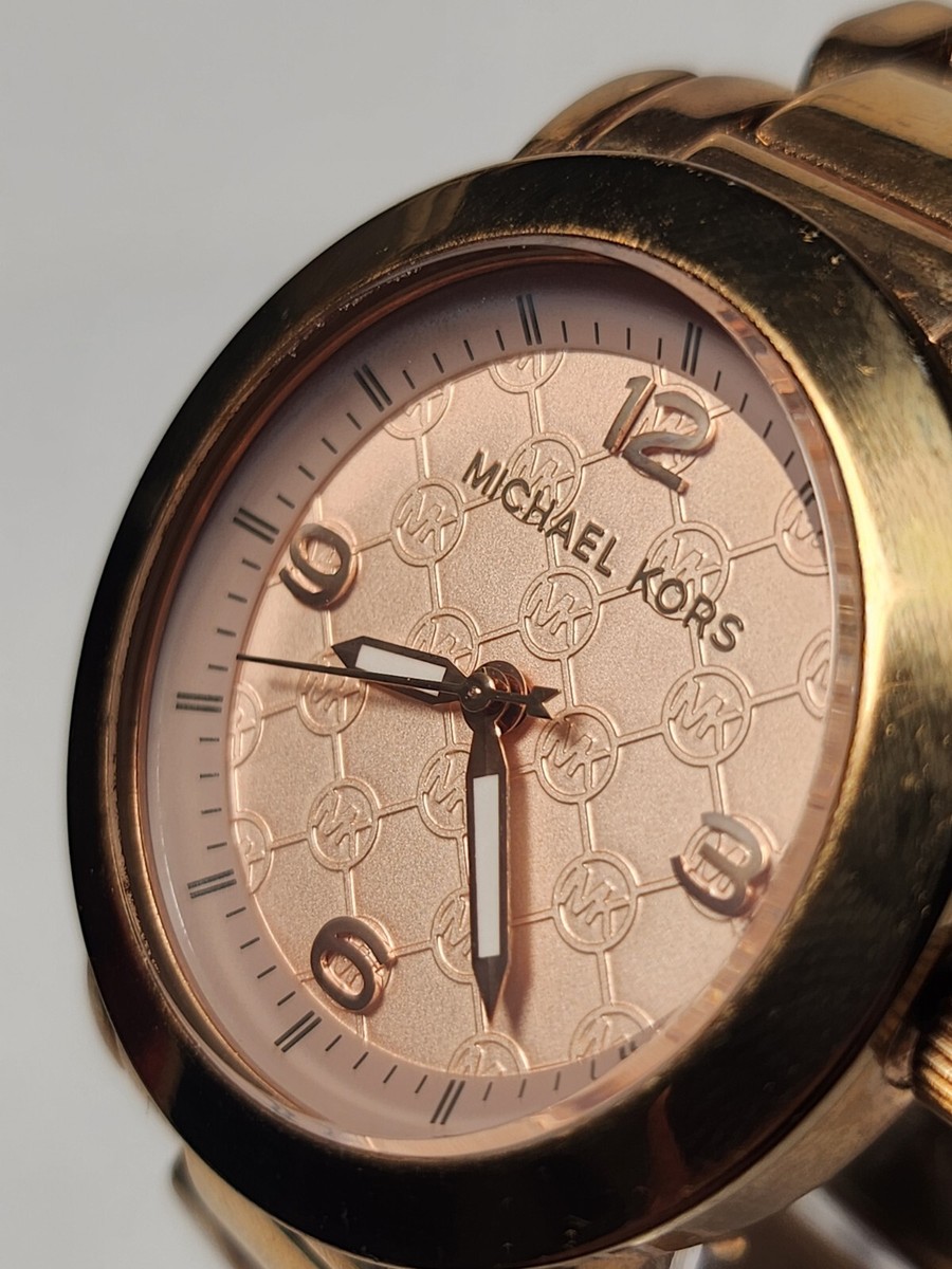 MICHAEL KORS Runway Rose Dial Ladies 3159 Watch New Battery | eBay