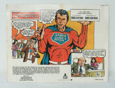 ATARI VCS Video Computer System 1980 SUPER SERVICE Comic AD Advertisement