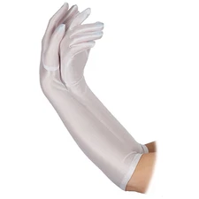 Adult Ladies Long White 43cm 1920's Flapper Style Fancy Dress Costume Gloves