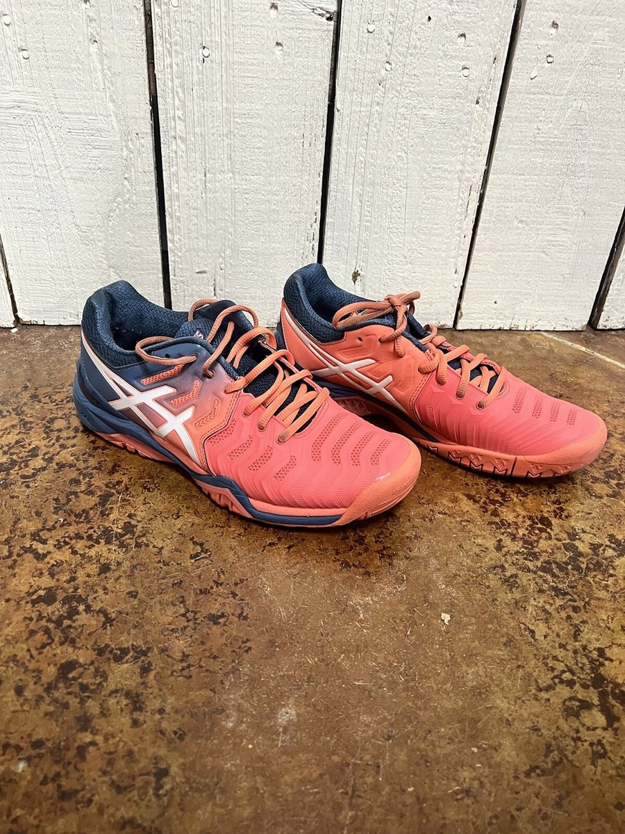 Asics Gel-Resolution Women's Size 9 Tennis Shoes Pink & Blue (Bin