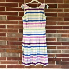 RSVP By Talbots Purple Blue Green Stripe Dress Women’s Sz 2 A3615