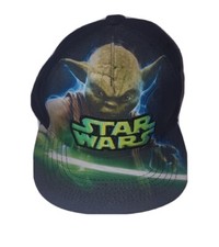 Star Wars YODA Jedi Master Black Snap Back Ball Cap Youth One Size Raised Logo