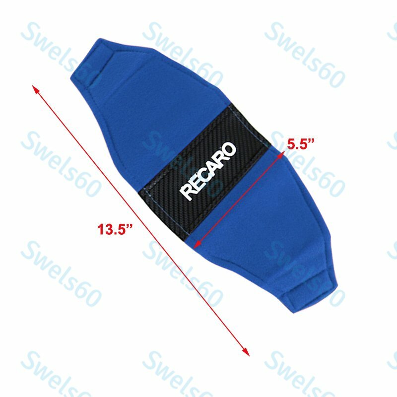 JDM RECARO Style Blue Racing Bucket Seat Side Cover Repair Decoration Pad – 1pc
