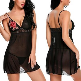 Women Sexy Lingerie Lace Sheer Babydoll Slim Dress Nightwear Underwear Sleepwear