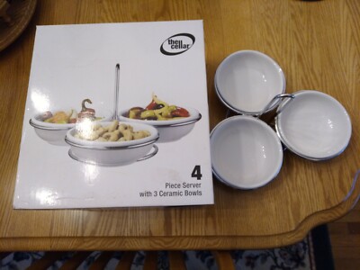 The Cellar 4 Piece Server with 3 Ceramic Bowls