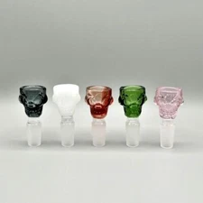 14mm Glass Skull Bowl Piece / Slide (Asst. Colors) - US Seller