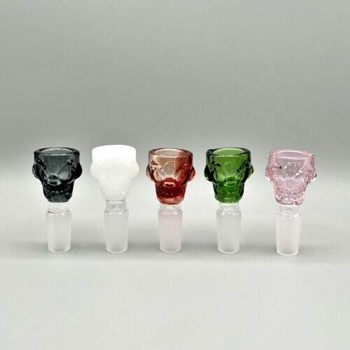14mm Glass Skull Bowl Piece / Slide (Asst. Colors) - US Seller - Picture 1 of 2