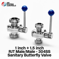 RJT Male Butterfly Valve Body, 304 Stainless, Hygienic, Food, Dairy, Brewery
