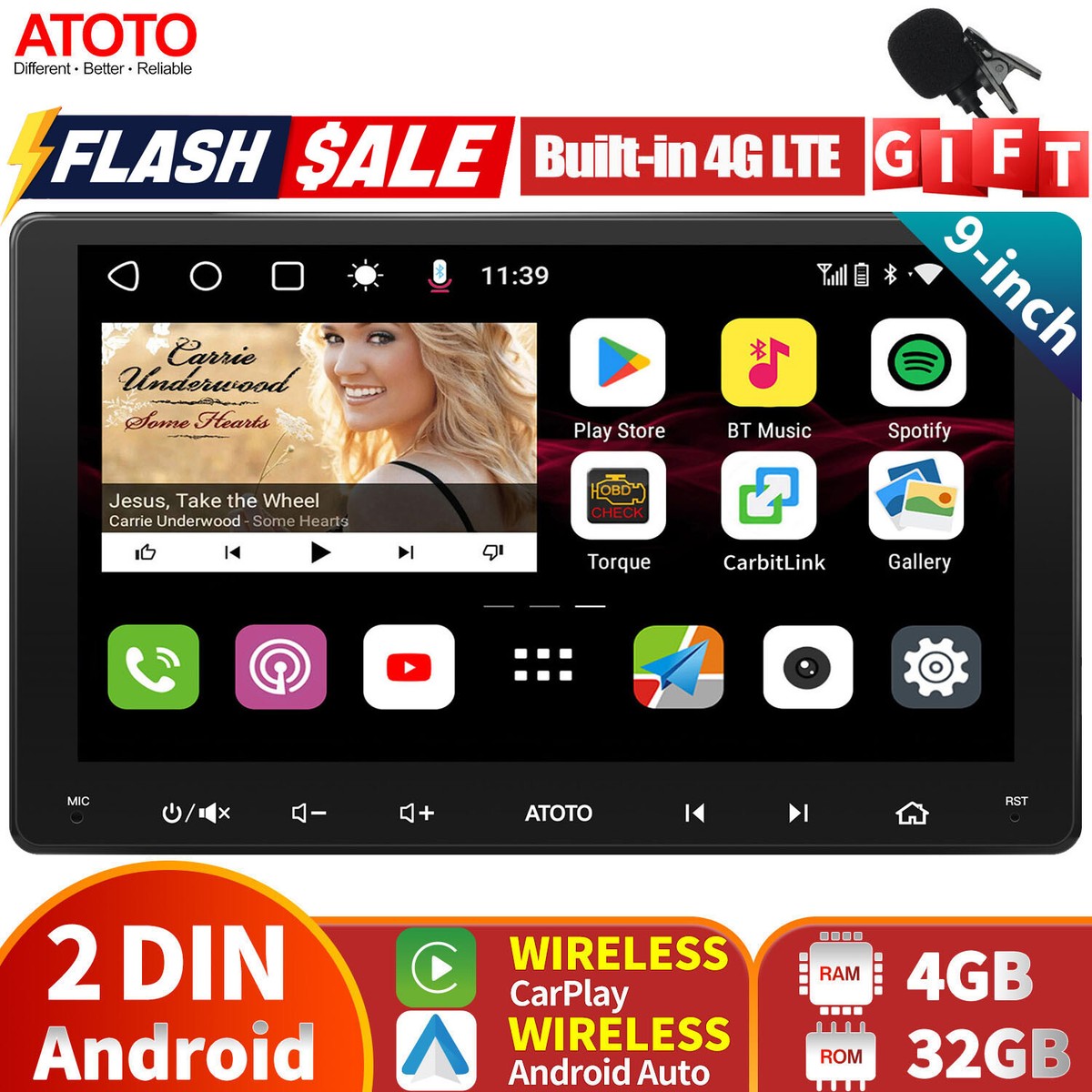 ATOTO S8MS 2DIN 内蔵4GLTE 8-Core 4G+ 6