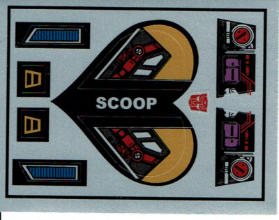 TRANSFORMERS GENERATION 1, G1 AUTOBOT SCOOP REPRO ETIKETTEN / AUFKLEBER