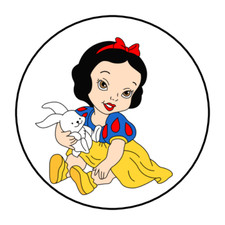 30 BABY Princess STICKERS ENVELOPE SEALS LABELS 1.5" ROUND CUSTOM MADE