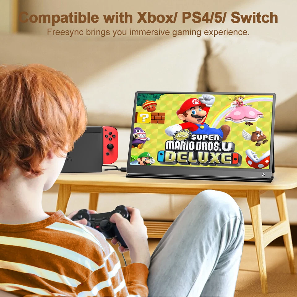 120Hz Berühren Batterie Monitor, 15,6 Zoll Tragbarer Mobiler IPS Bildschirm FHD - Bild 3 von 4