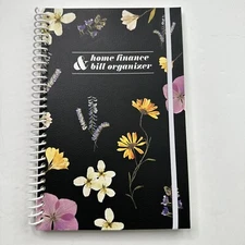 Home Finance Bill Organizer w/ Pockets Monthly Budget Planner Wildflowers