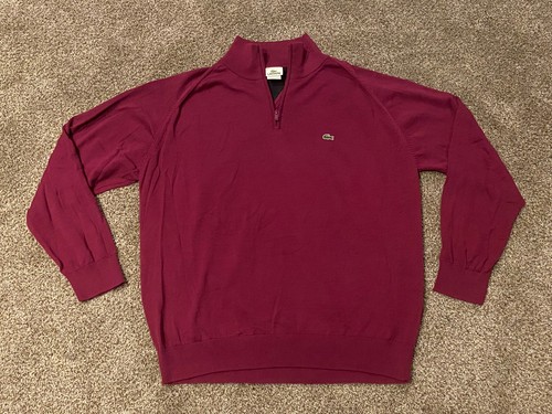 Lacoste 1/4 Zip Pullover Knit Sweater 