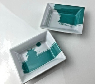 TIFFANY & Co. Vide Poche Color Splash Mini Tablett Rechteck Teller 2er Set oh...