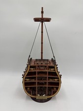 HMS Victory Cross Section Handcrafted Wooden Model With Cannons Home Display