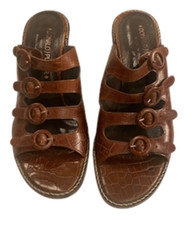 Donald J. Pliner Sz. 8.5 Strappy Slide-In Shoes Made in Italy Leather