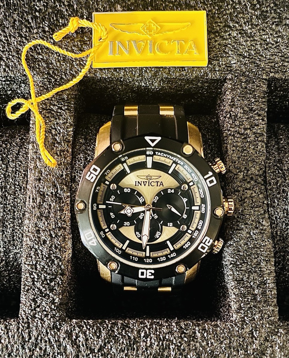Invicta Pro Diver Men's Watch - 50mm, Gold, Black (ZG-28754)