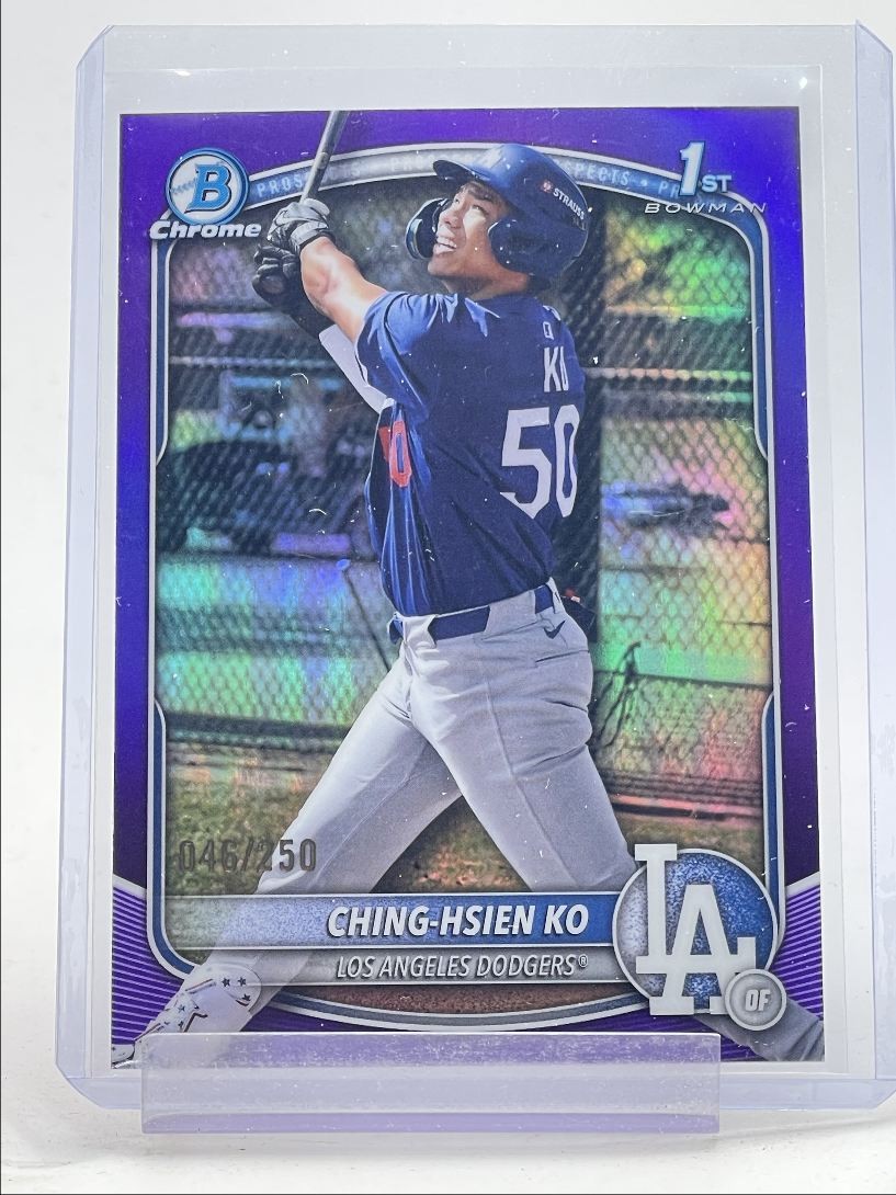 CHING-HSIEN KO 2025 BOWMAN CHROME 1ST PURPLE REFRACTOR DODGERS /250 Q4078