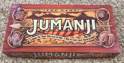 VINTAGE Jumanji The Game COMPLETE Milton Bradley 1995 Family Kids Movie Book