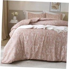 Vintage Style Floral Duvet Cover Queen 90"x90" Boho Floral 01 Mauve Brown