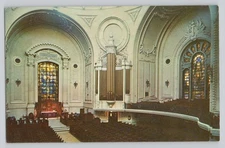 Postcard Annapolis Maryland US Naval Academy Chapel Interior Stained Glass