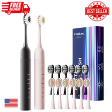 2 Pack Electric Toothbrush Set, Comes with 12 Brush Heads 2Electric Toothbrush