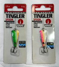 VMC ' TINGLER SPOON ' LOT OF 2 ' PRO SERIES - 1/8OZ ' ULTRA GLOW - MIXED COLORS